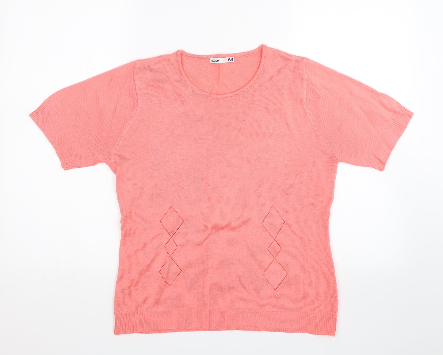 EA Womens Pink Argyle/Diamond  Basic T-Shirt Size M