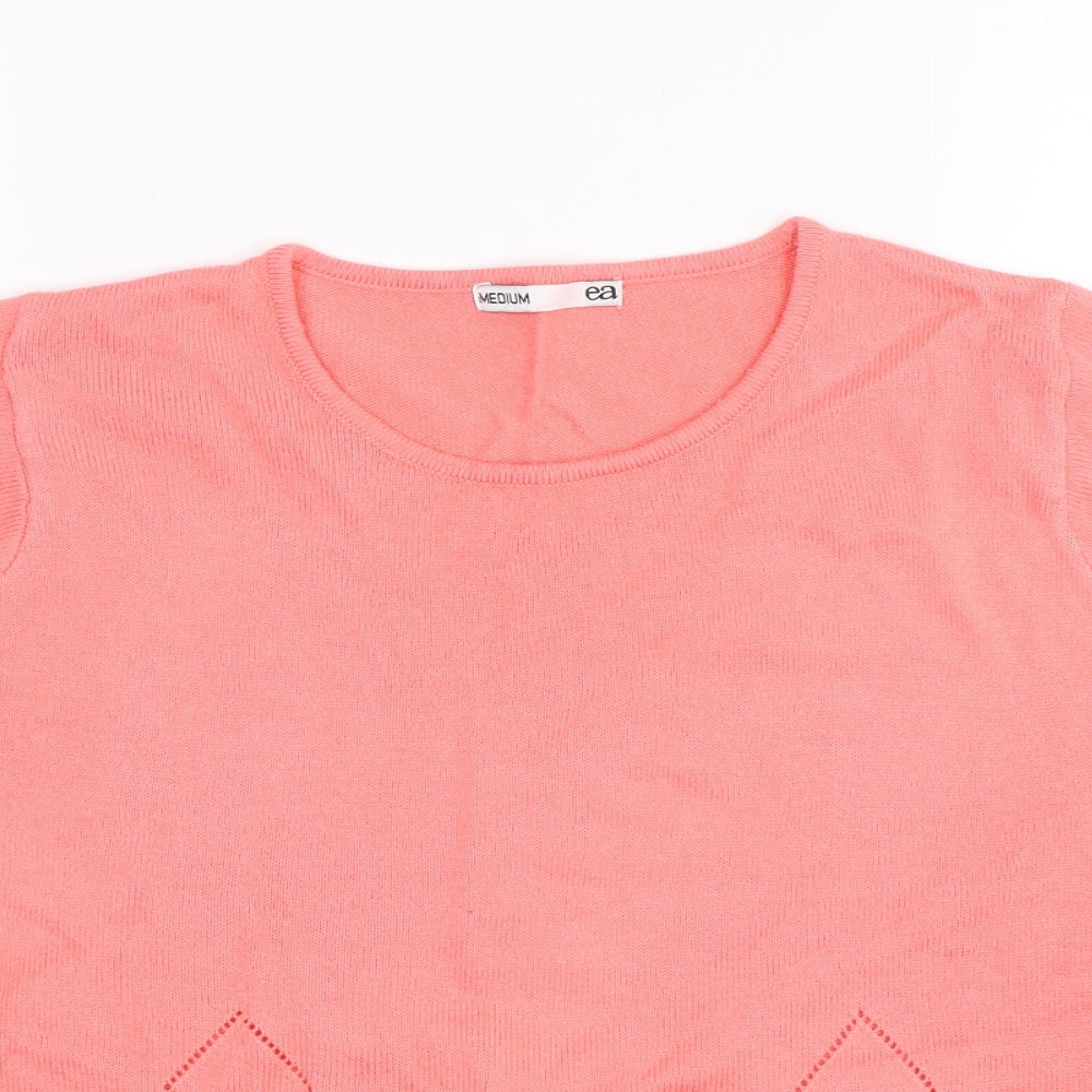 EA Womens Pink Argyle/Diamond  Basic T-Shirt Size M