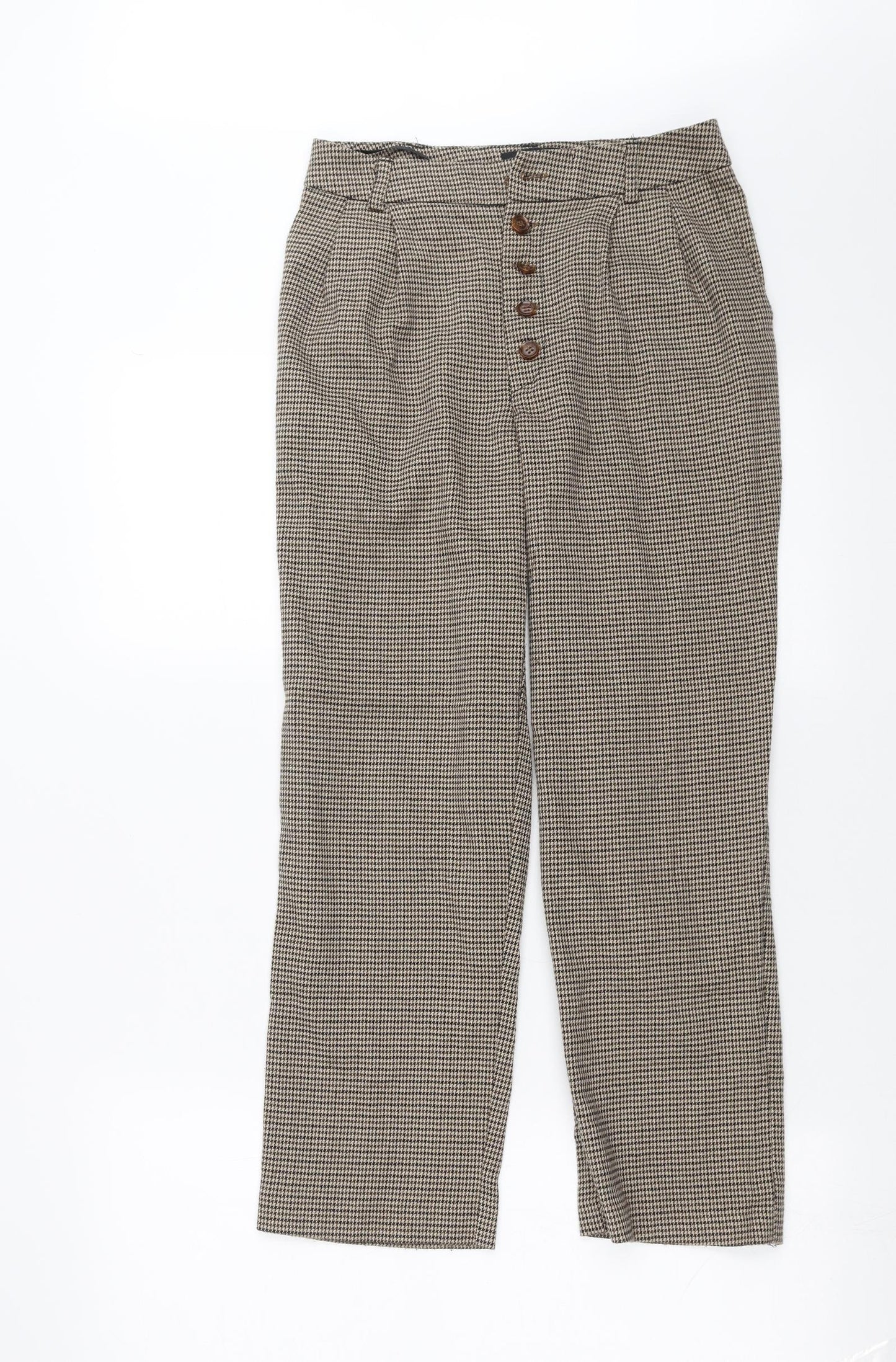 New Look Womens Brown Houndstooth  Trousers  Size 6 L24 in