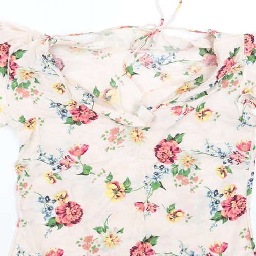 NEXT Womens Pink Floral  Basic Blouse Size 8