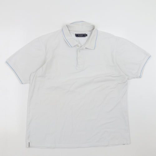 Maine New England Mens White    Polo Size M