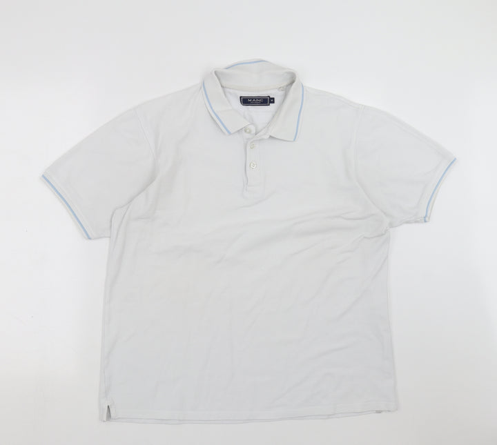 Maine New England Mens White Polo Size M