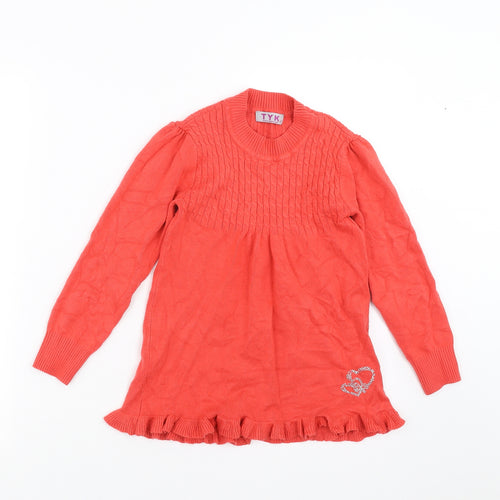 TYK Girls Red  Knit Pullover Jumper Size 12 Years