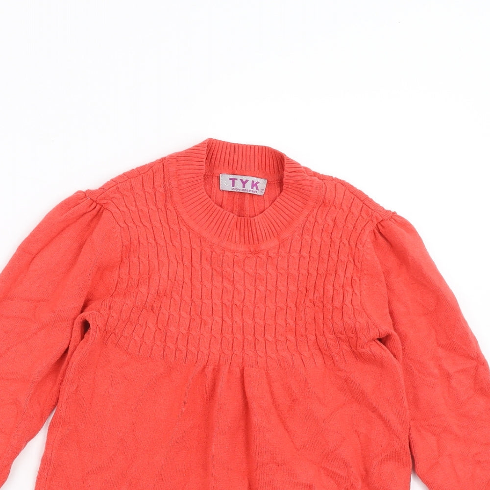 TYK Girls Red  Knit Pullover Jumper Size 12 Years