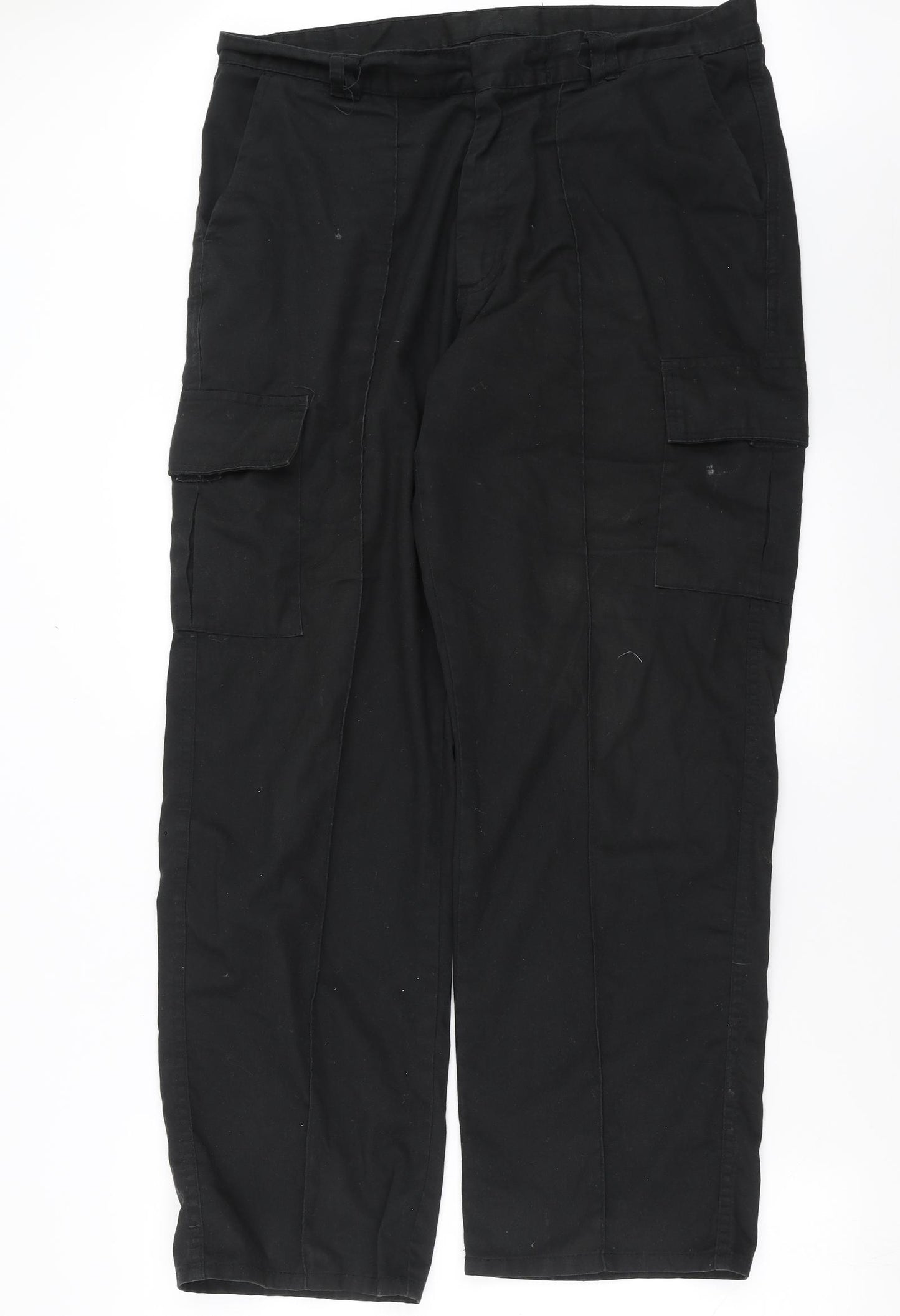 Uneek Mens Black   Cargo Trousers Size 36 in L31 in