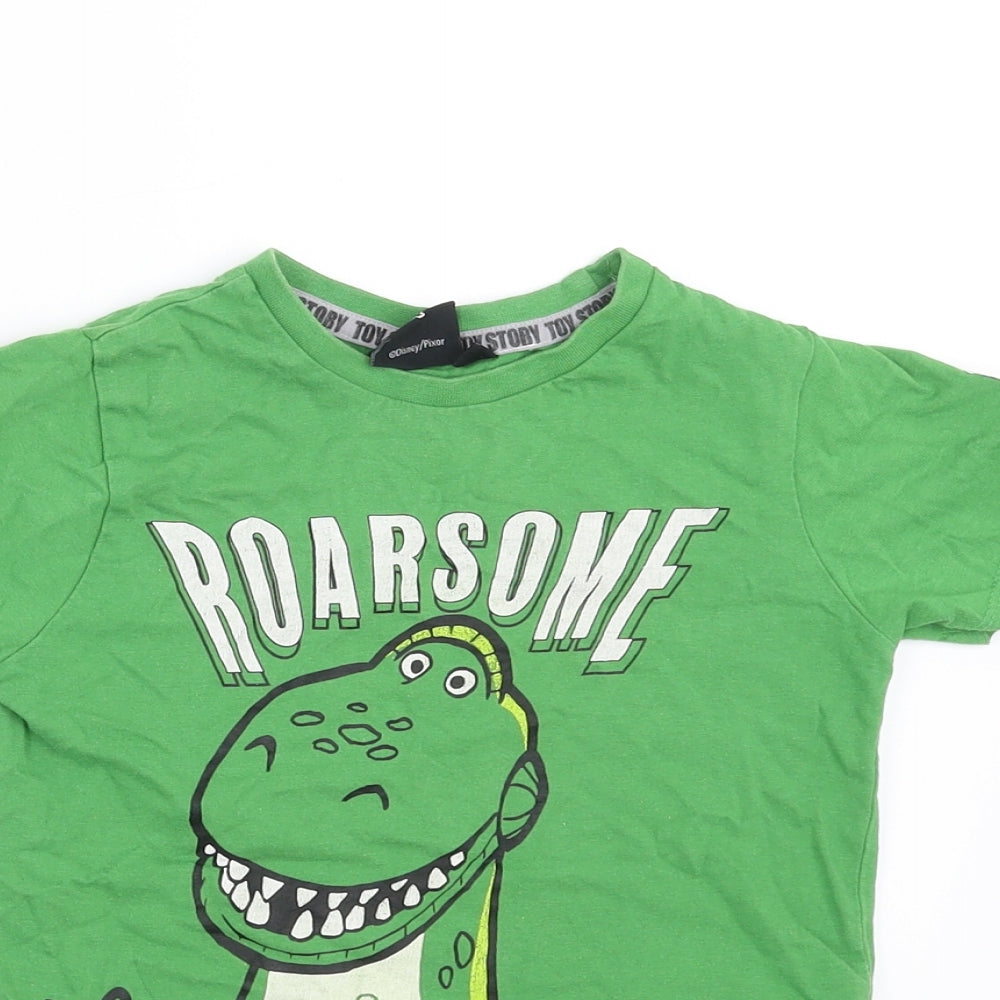 Disney Boys Green   Basic T-Shirt Size 3-4 Years  - toy story 4