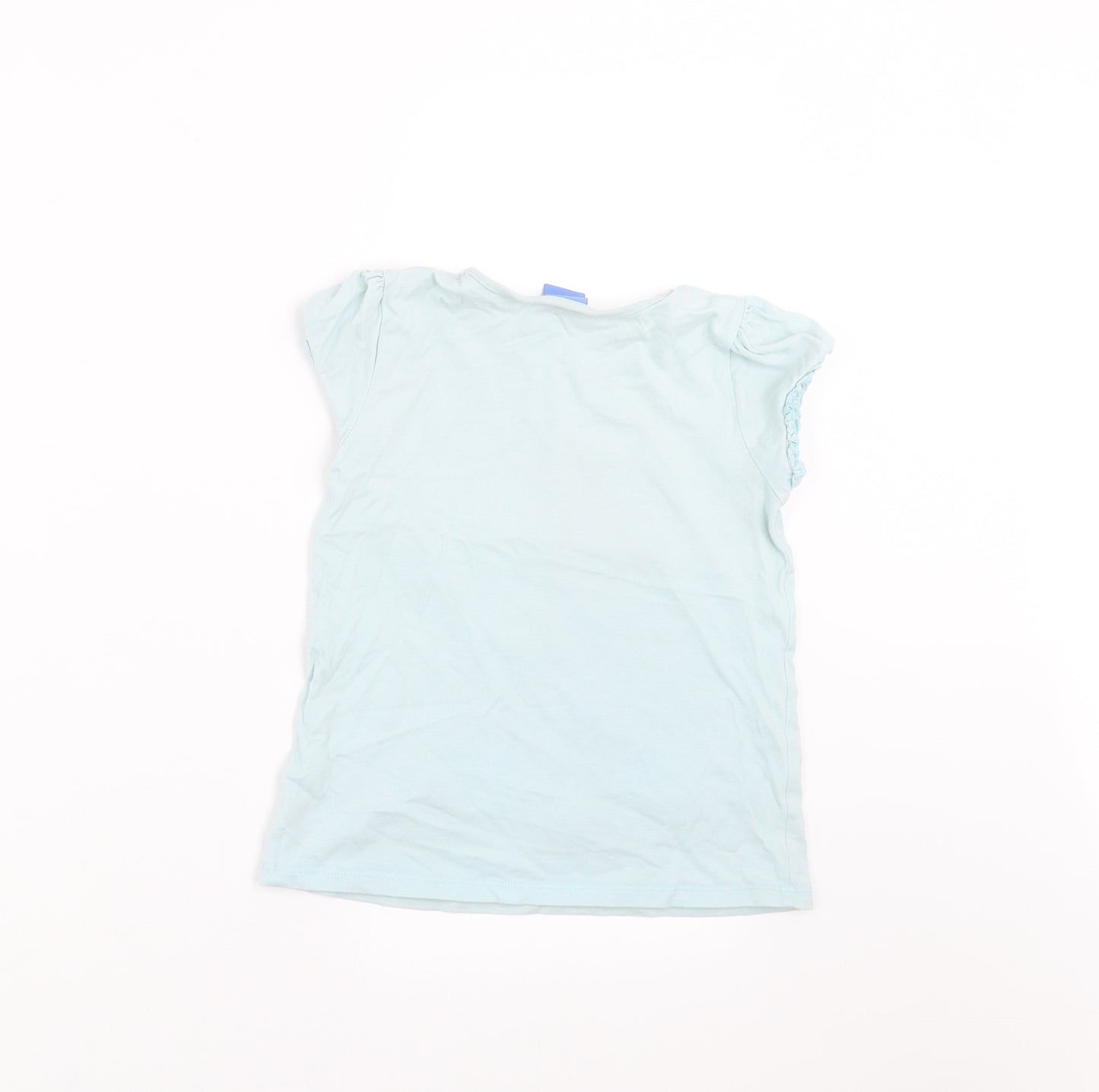 Disney Girls Blue   Basic T-Shirt Size 5-6 Years  - frozen