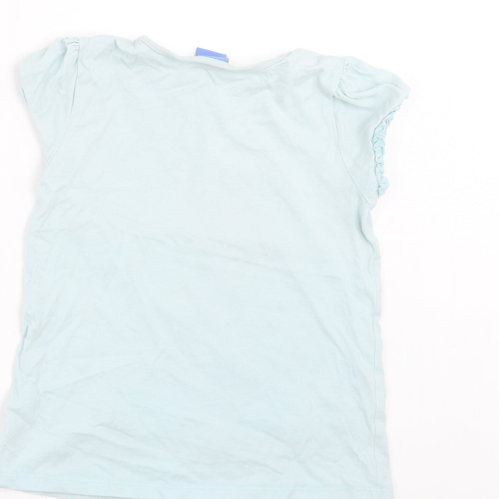 Disney Girls Blue   Basic T-Shirt Size 5-6 Years  - frozen