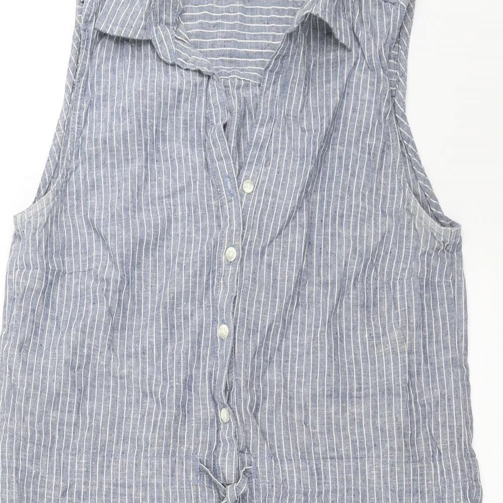 ESMARA Womens Blue Striped  Shirt Dress  Size 12