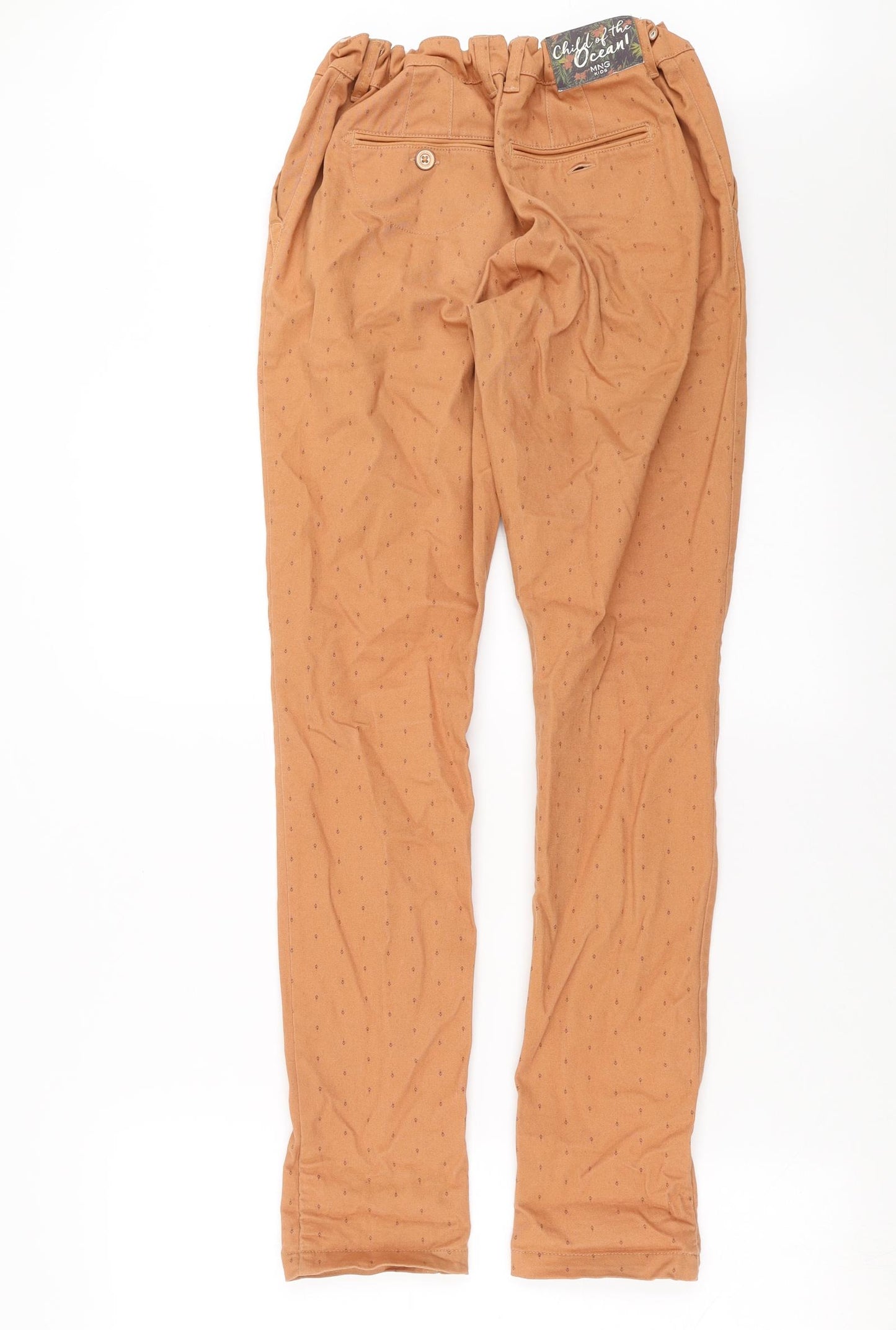 MNG Boys Brown Geometric Denim Straight Jeans Size 13-14 Years