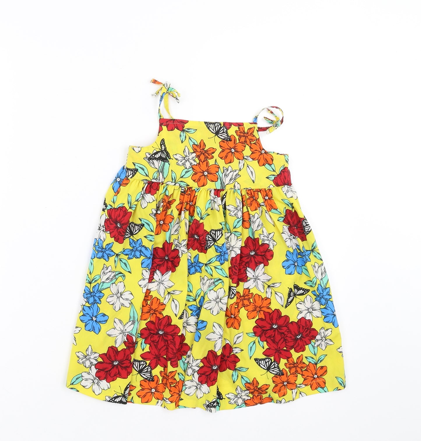Matalan Girls Yellow Floral  Trapeze & Swing  Size 2-3 Years