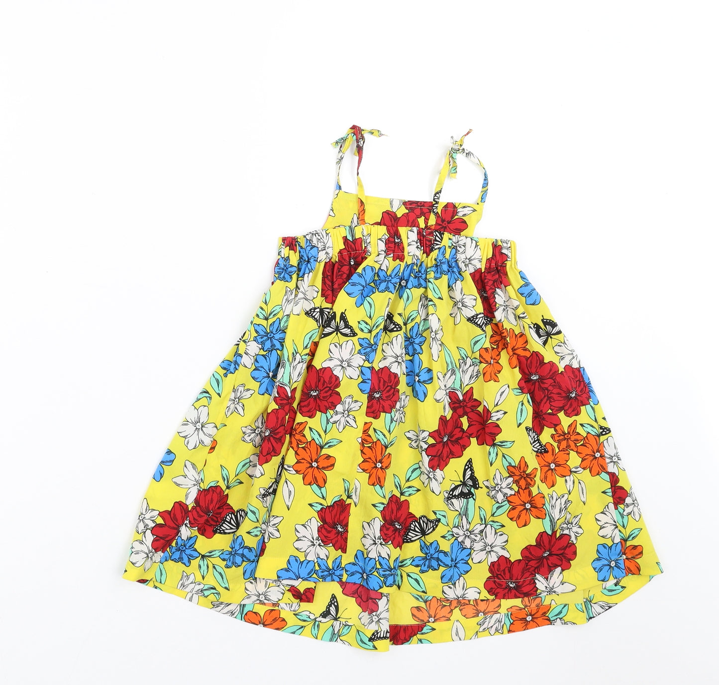 Matalan Girls Yellow Floral  Trapeze & Swing  Size 2-3 Years