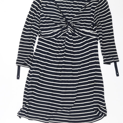 Fat Face Womens Blue Striped  T-Shirt Dress  Size 12