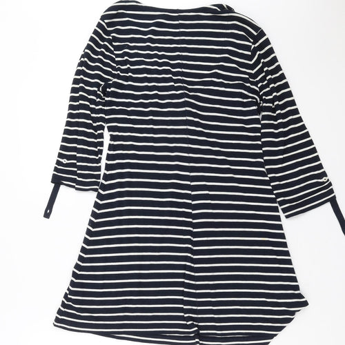 Fat Face Womens Blue Striped  T-Shirt Dress  Size 12
