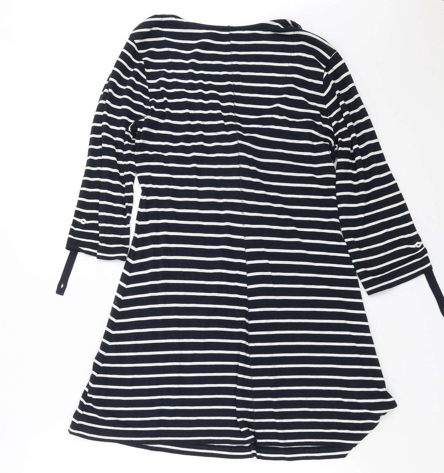 Fat Face Womens Blue Striped  T-Shirt Dress  Size 12