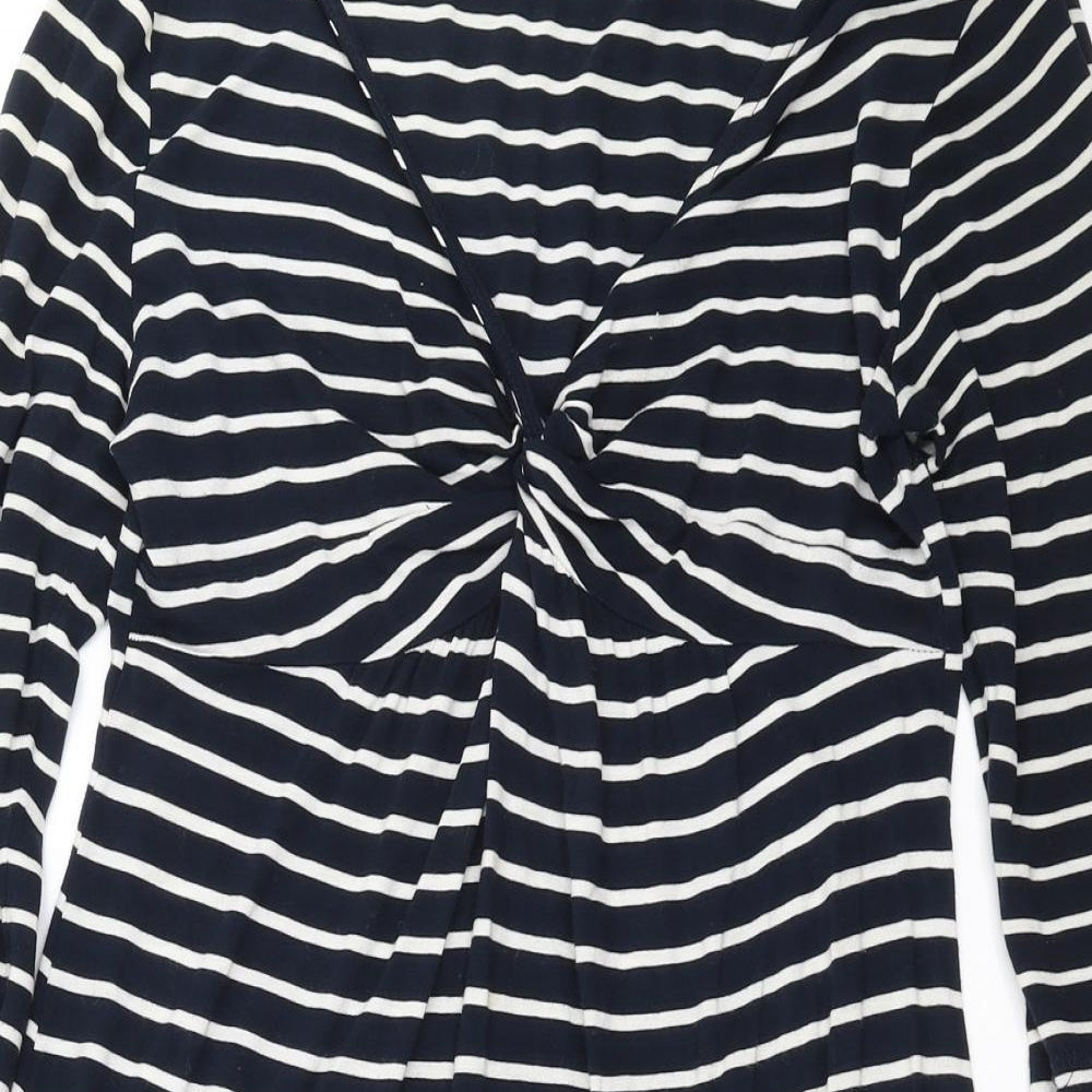 Fat Face Womens Blue Striped  T-Shirt Dress  Size 12