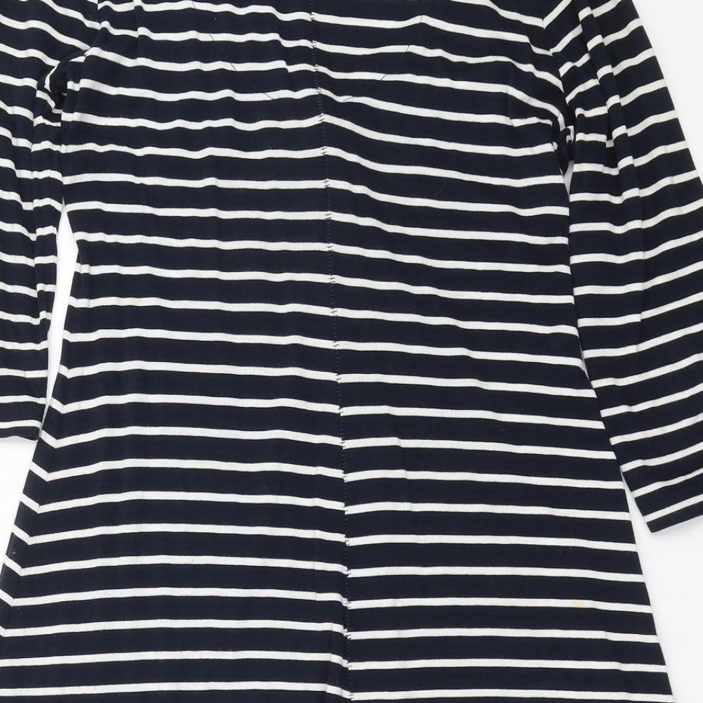 Fat Face Womens Blue Striped  T-Shirt Dress  Size 12