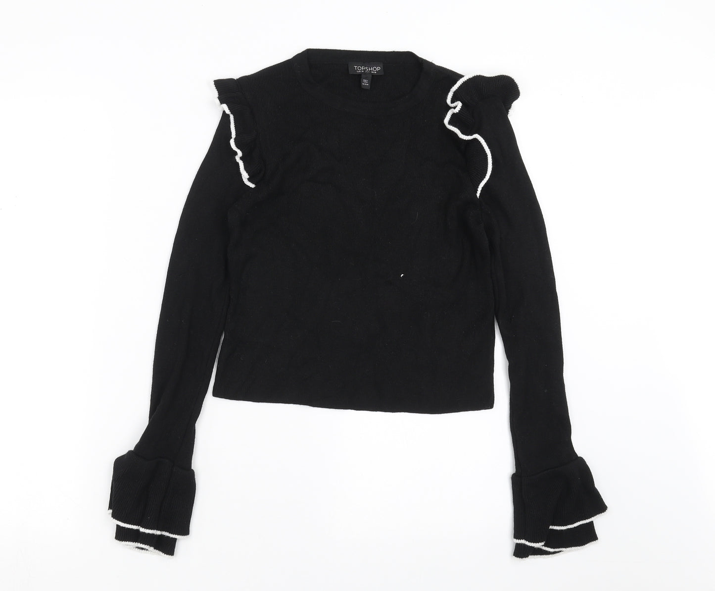 Topshop Womens Black  Knit Pullover Jumper Size 10