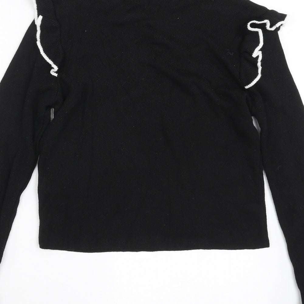 Topshop Womens Black  Knit Pullover Jumper Size 10