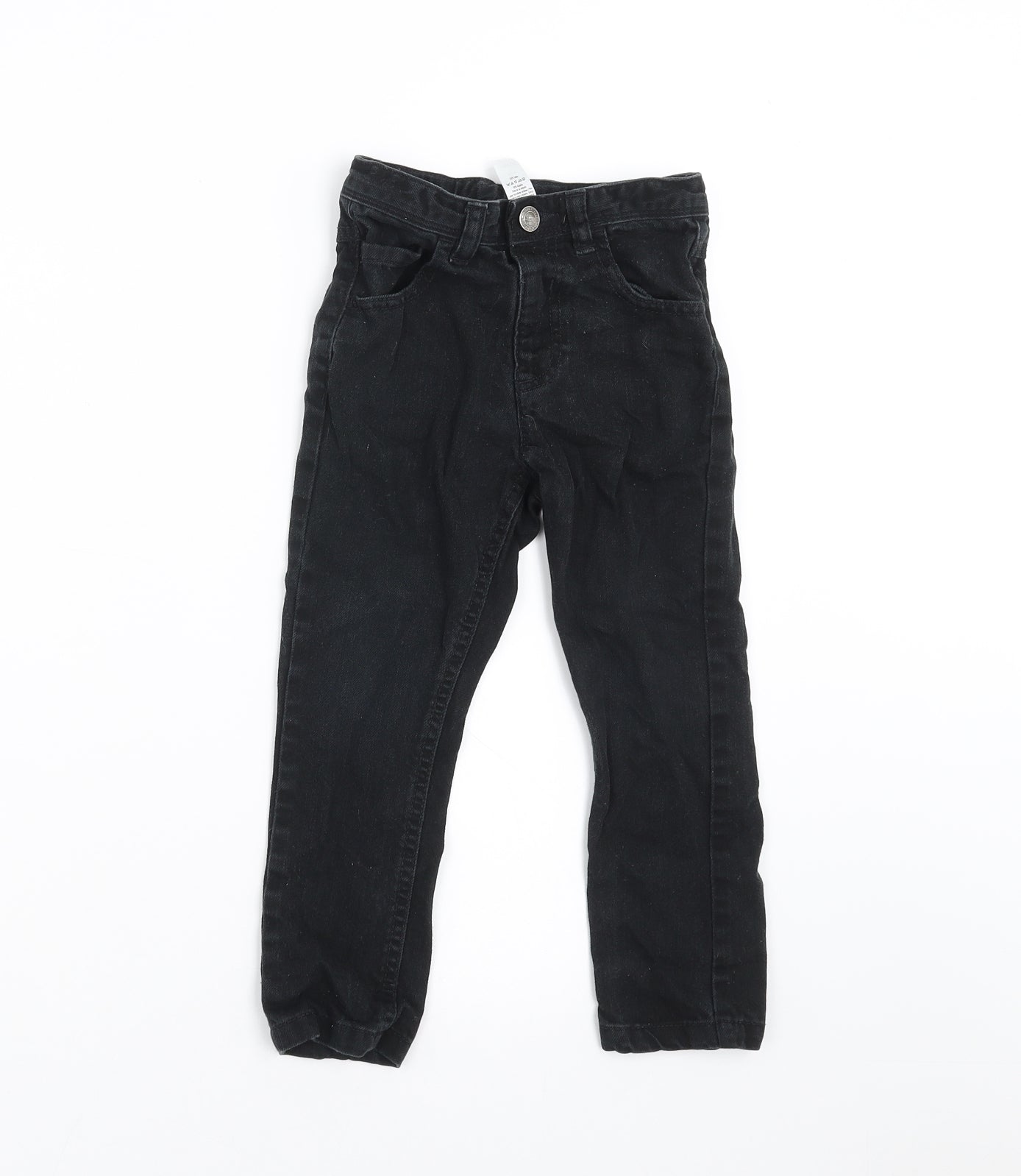 George Boys Black  Denim Straight Jeans Size 3-4 Years