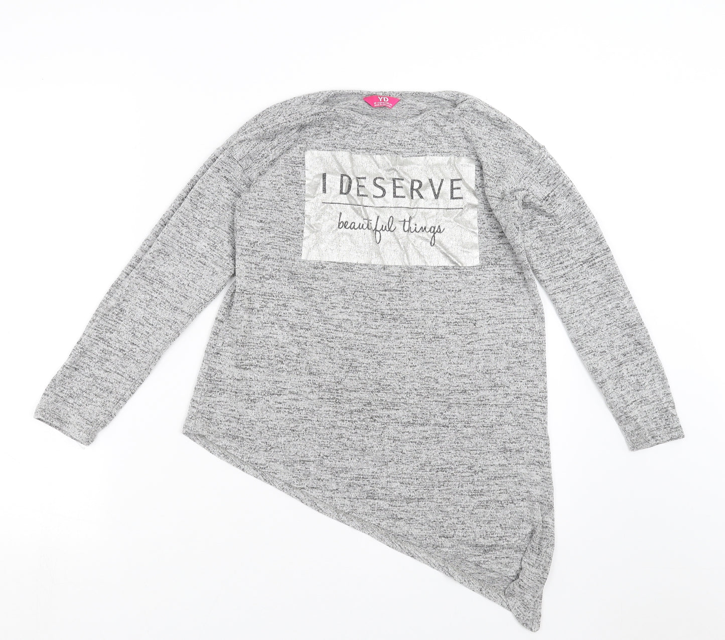 Young Dimension Girls Grey  Knit Pullover Jumper Size 10-11 Years  - i deserve beautiful things