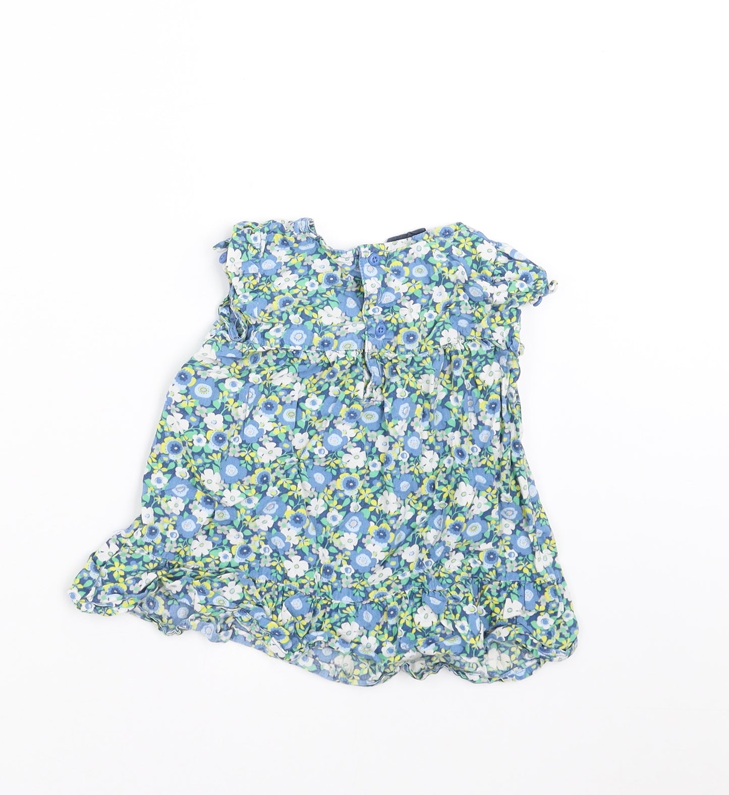 Faded Glory Girls Blue Floral  Basic T-Shirt Size 18-24 Months