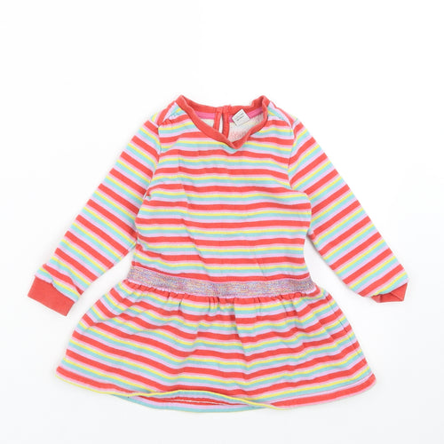 TU Girls Multicoloured Striped  Jumper Dress  Size 12-18 Months