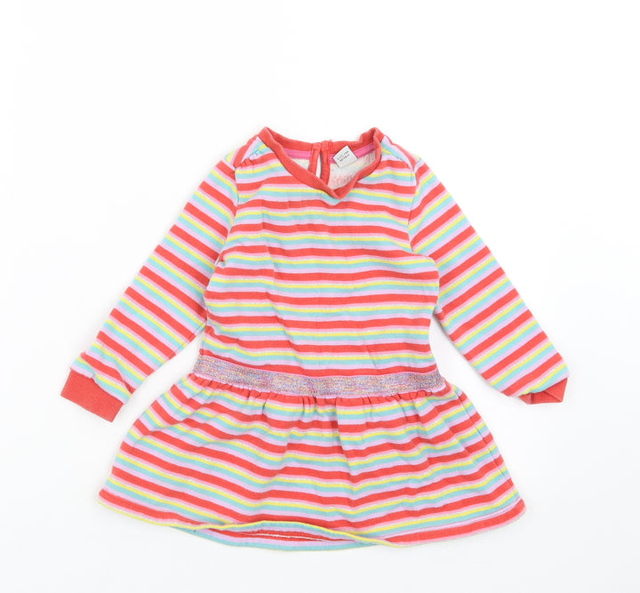 TU Girls Multicoloured Striped Jumper Dress Size 12-18 Months