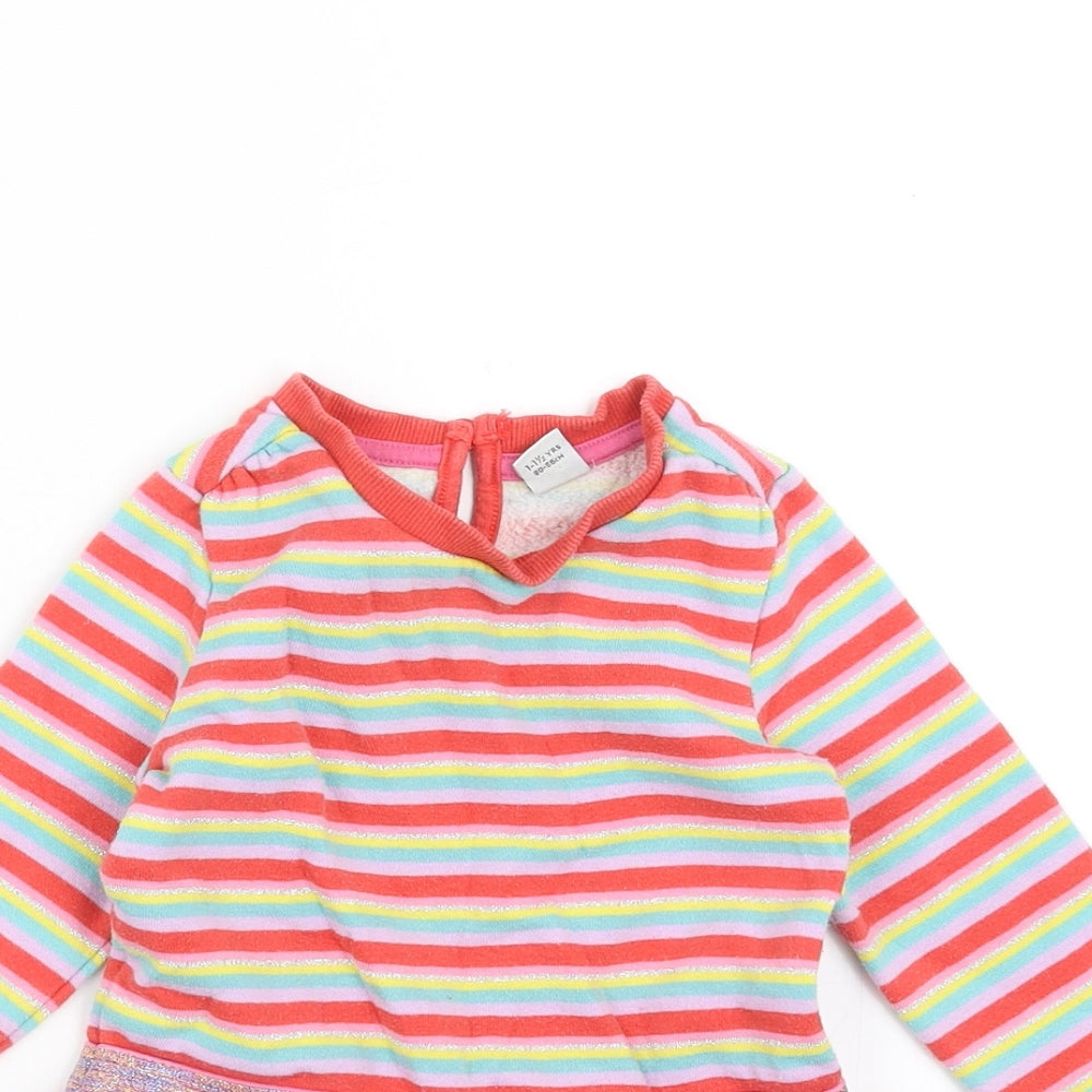 TU Girls Multicoloured Striped  Jumper Dress  Size 12-18 Months
