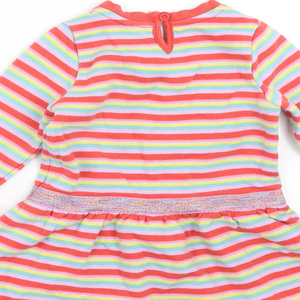 TU Girls Multicoloured Striped  Jumper Dress  Size 12-18 Months