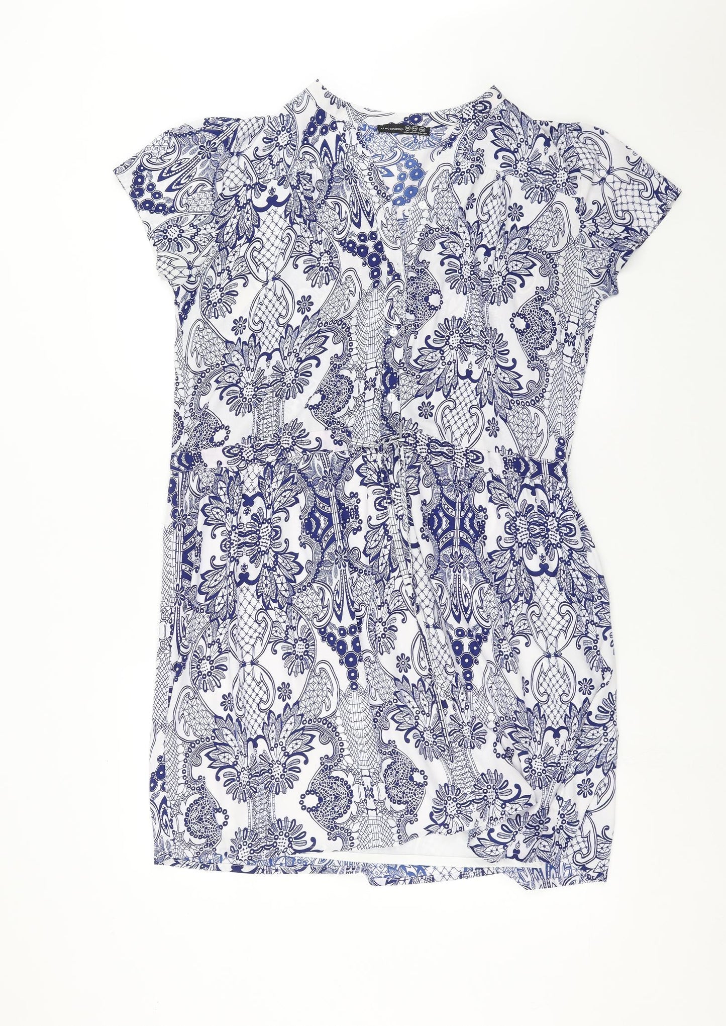 Primark Womens Blue Paisley  Shirt Dress  Size 16