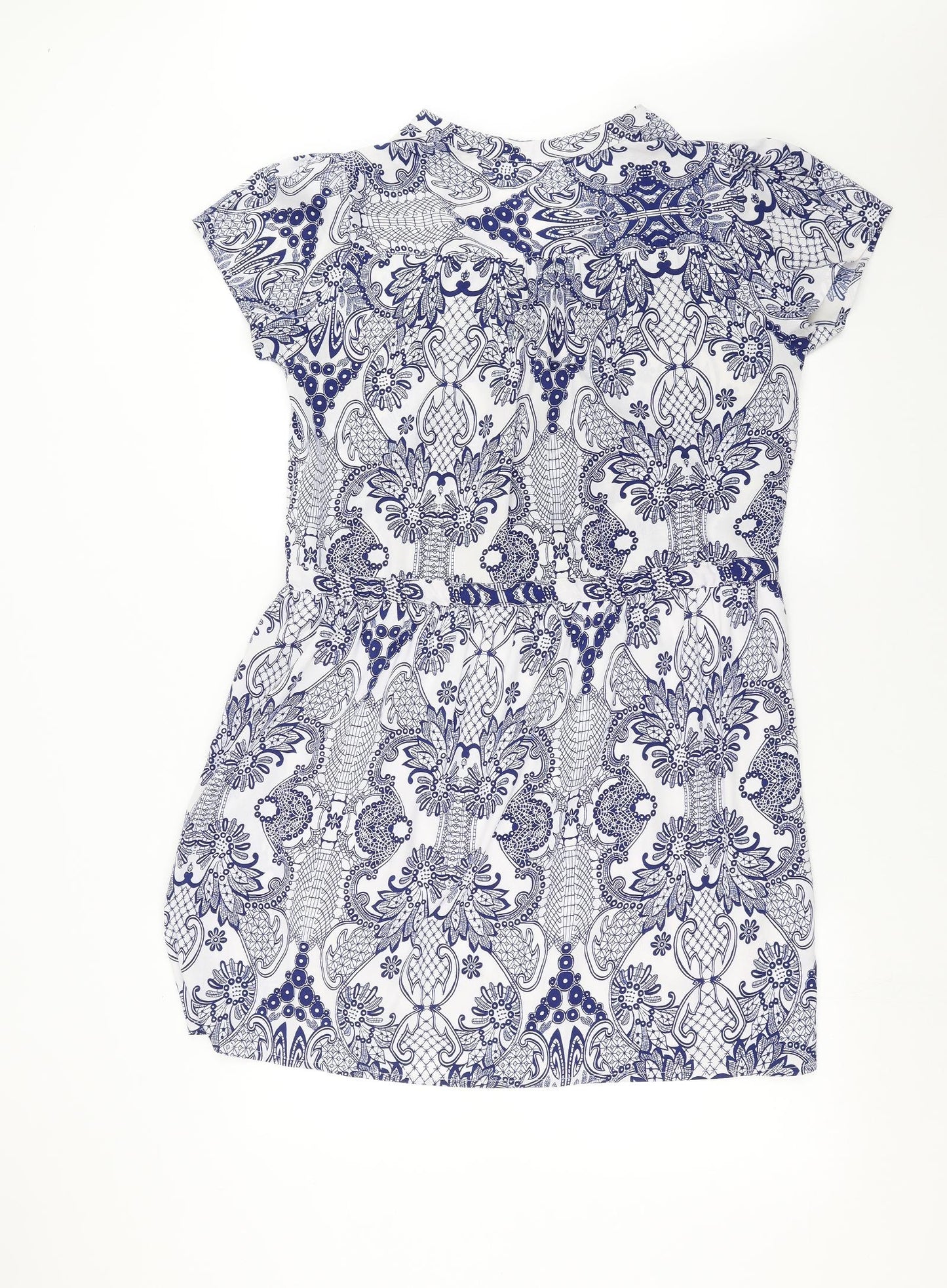 Primark Womens Blue Paisley  Shirt Dress  Size 16