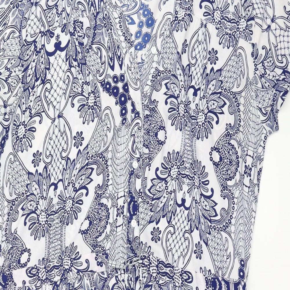 Primark Womens Blue Paisley  Shirt Dress  Size 16