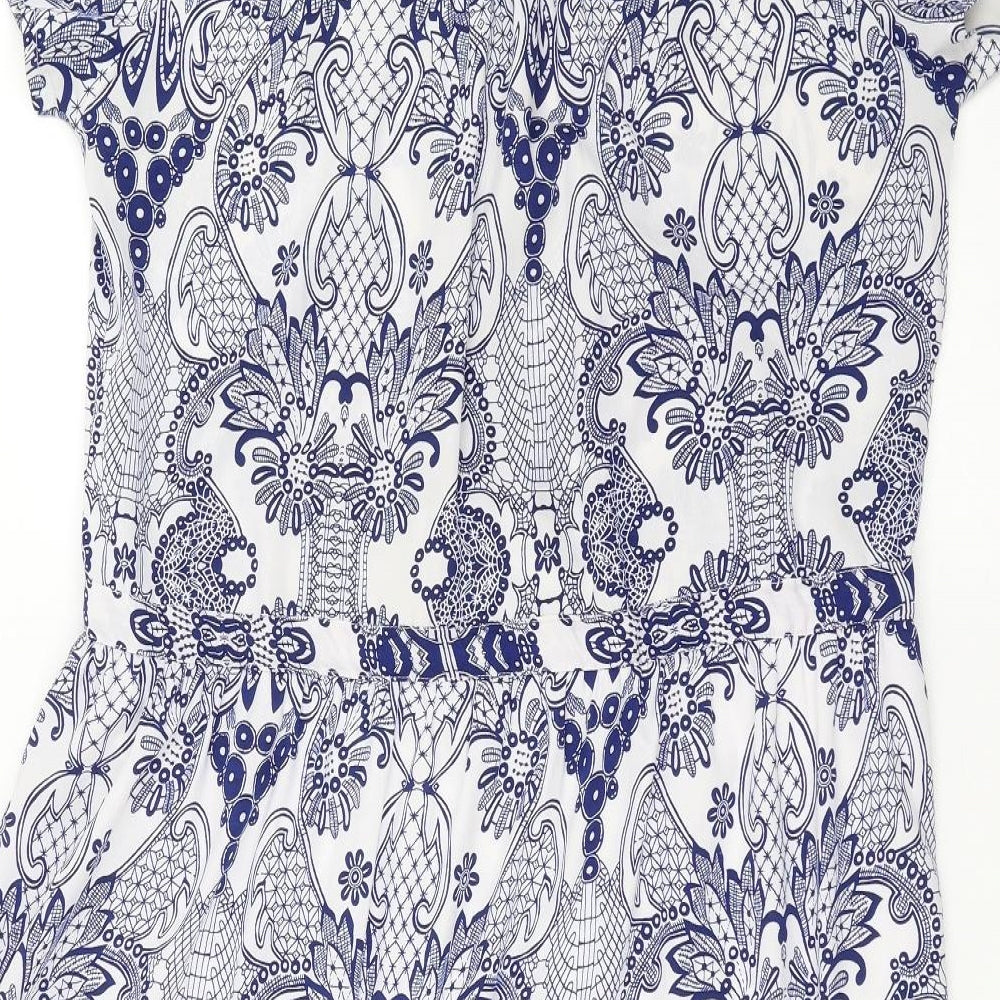 Primark Womens Blue Paisley  Shirt Dress  Size 16