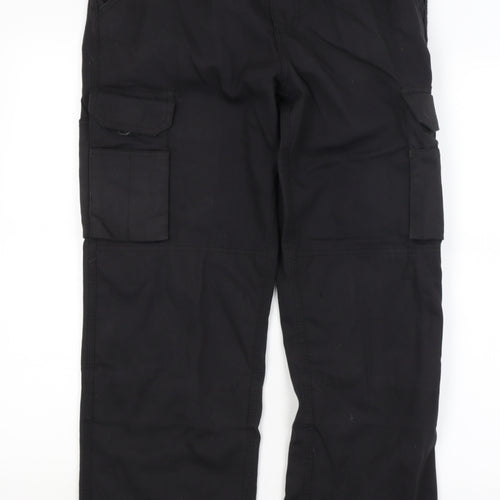 Bertee Mens Black   Cargo Trousers Size 32 in L27 in