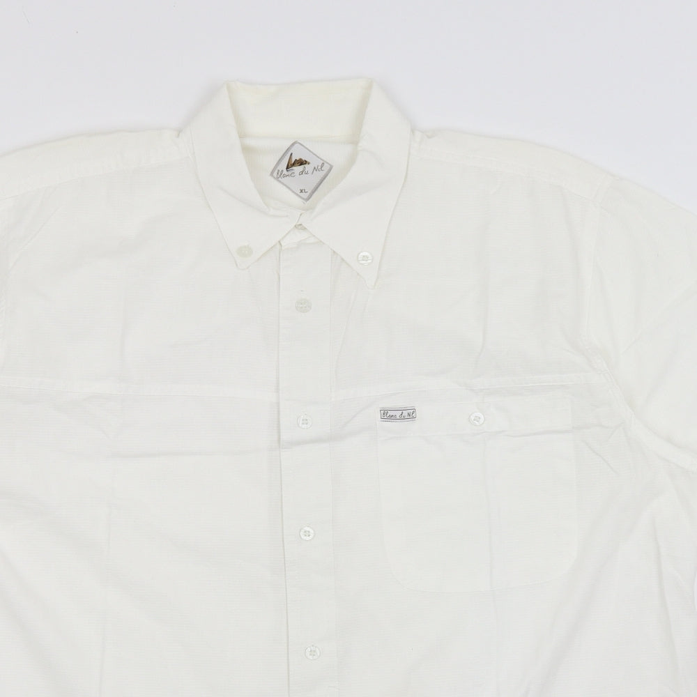 Blanc Du Nil Mens White    Button-Up Size XL