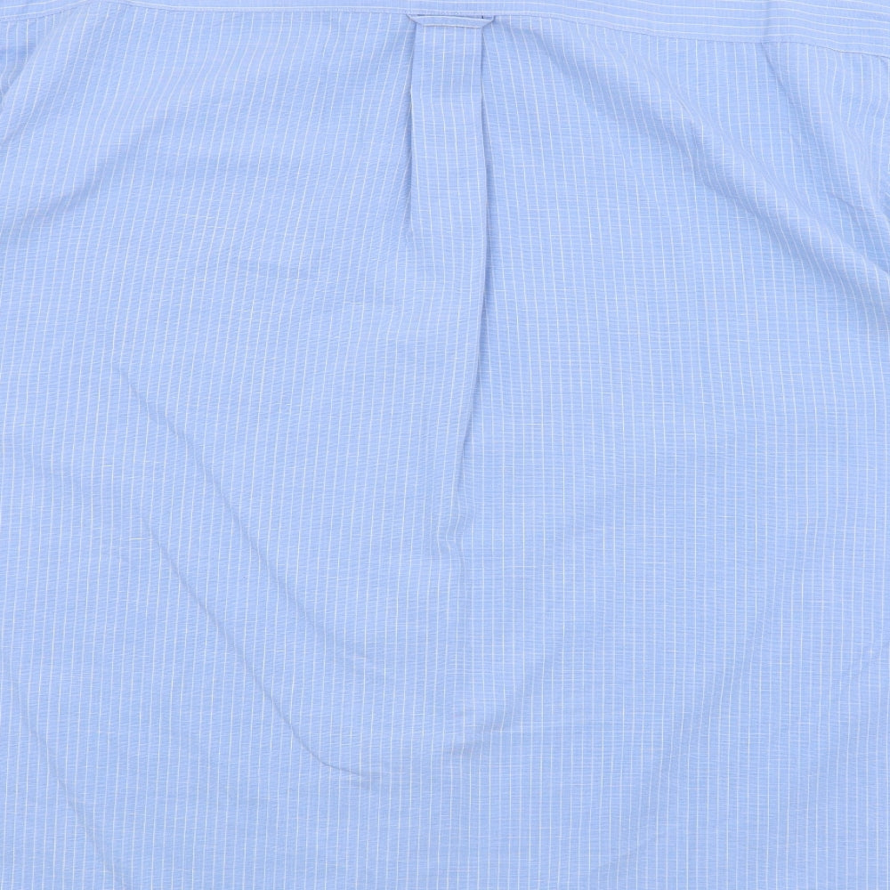 Ben Sherman Mens Blue Striped   Dress Shirt Size 2XL