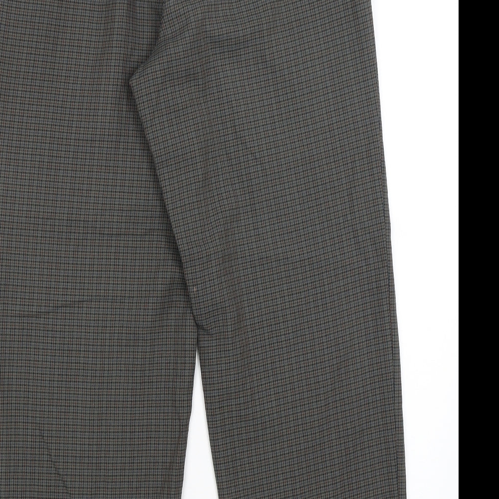 St Michael Mens Green Houndstooth  Trousers  Size 34 in L28 in