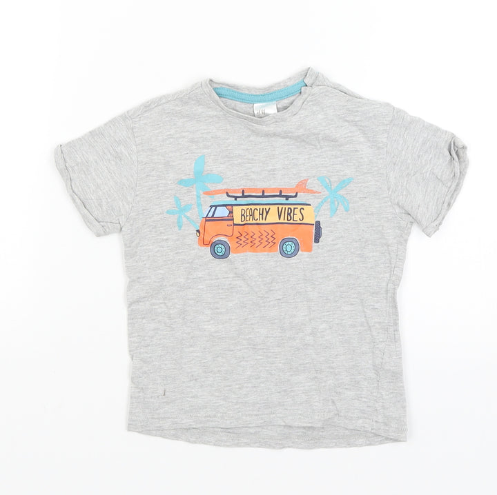 H&M Baby Grey Basic T-Shirt Size 12-18 Months - Beachy Vibes