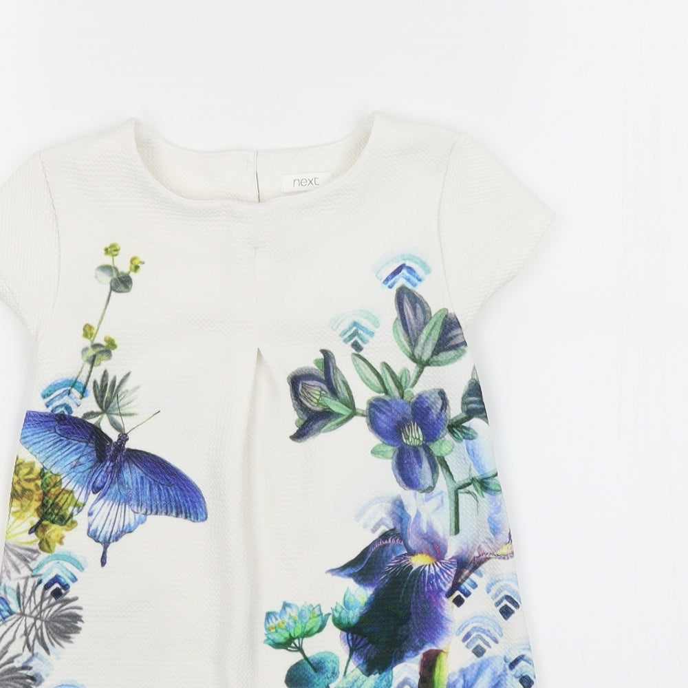 NEXT Girls White Floral  A-Line  Size 5 Years