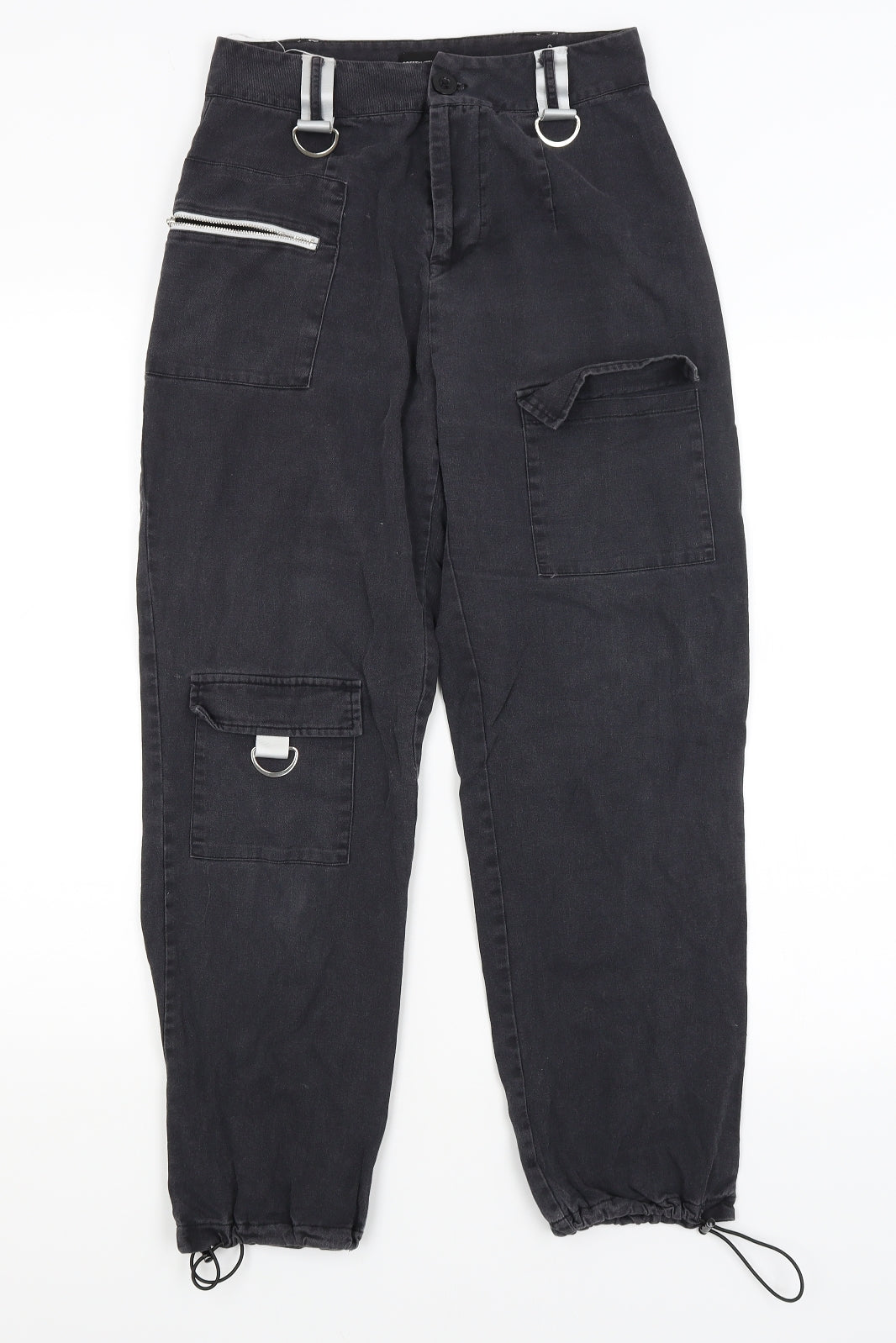 Pretty Little Thing Womens Grey   Cargo Trousers Size 8 L26 in