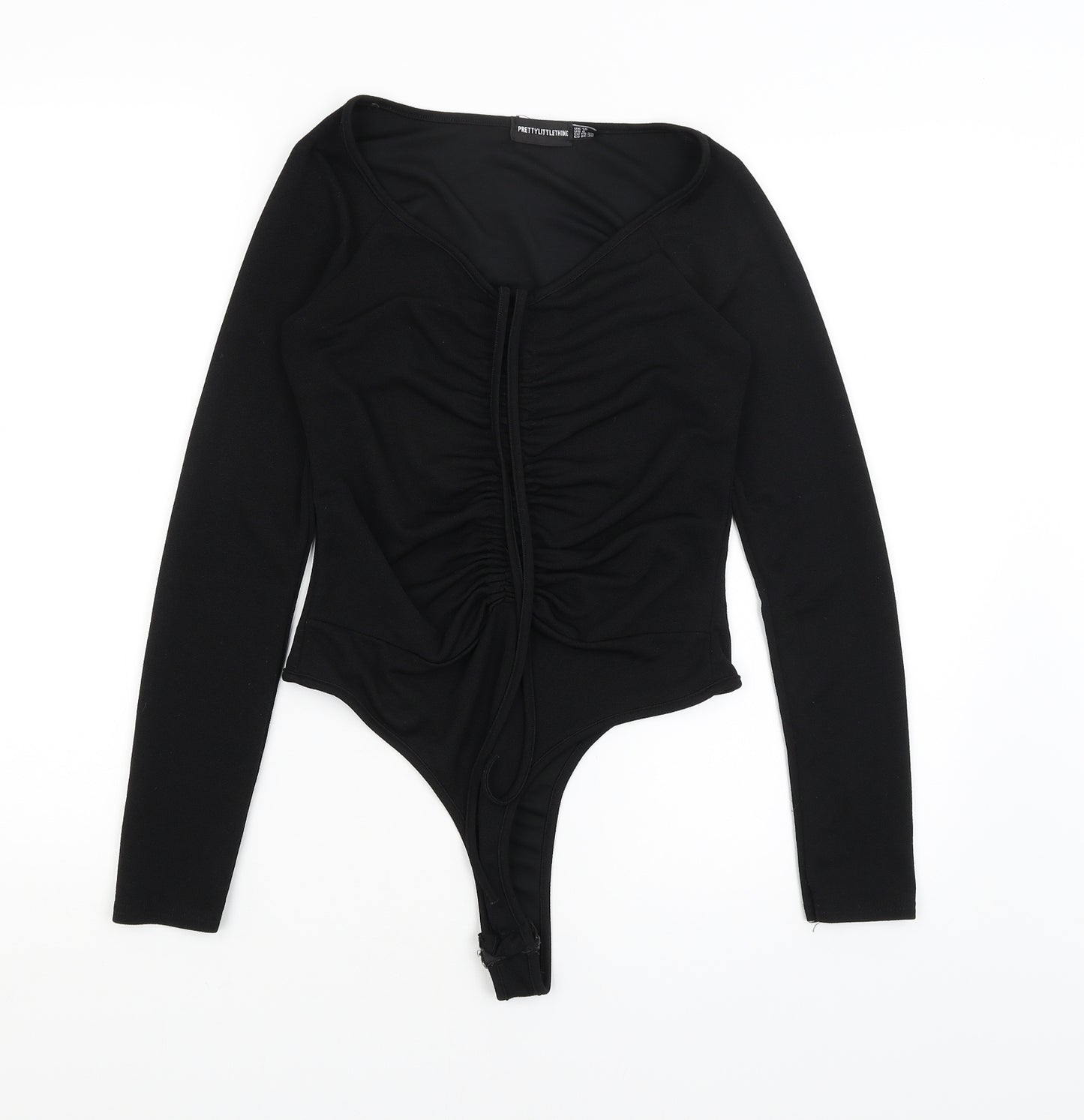 Pretty Little Thing Womens Black   Bodysuit One-Piece Size 10