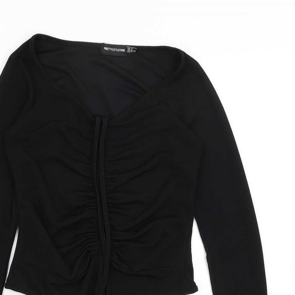 Pretty Little Thing Womens Black   Bodysuit One-Piece Size 10