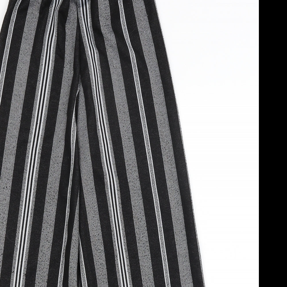 Primark Womens Black Striped  Cropped Trousers Size 8 L21 in