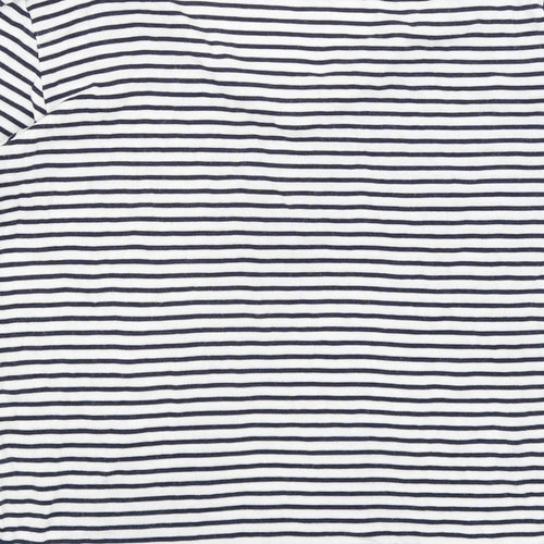 F&F Womens White Striped  Basic T-Shirt Size 8
