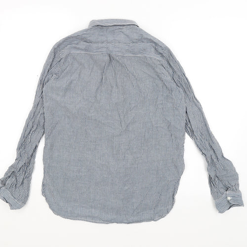 Atmosphere Womens Blue Striped  Basic Button-Up Size 10