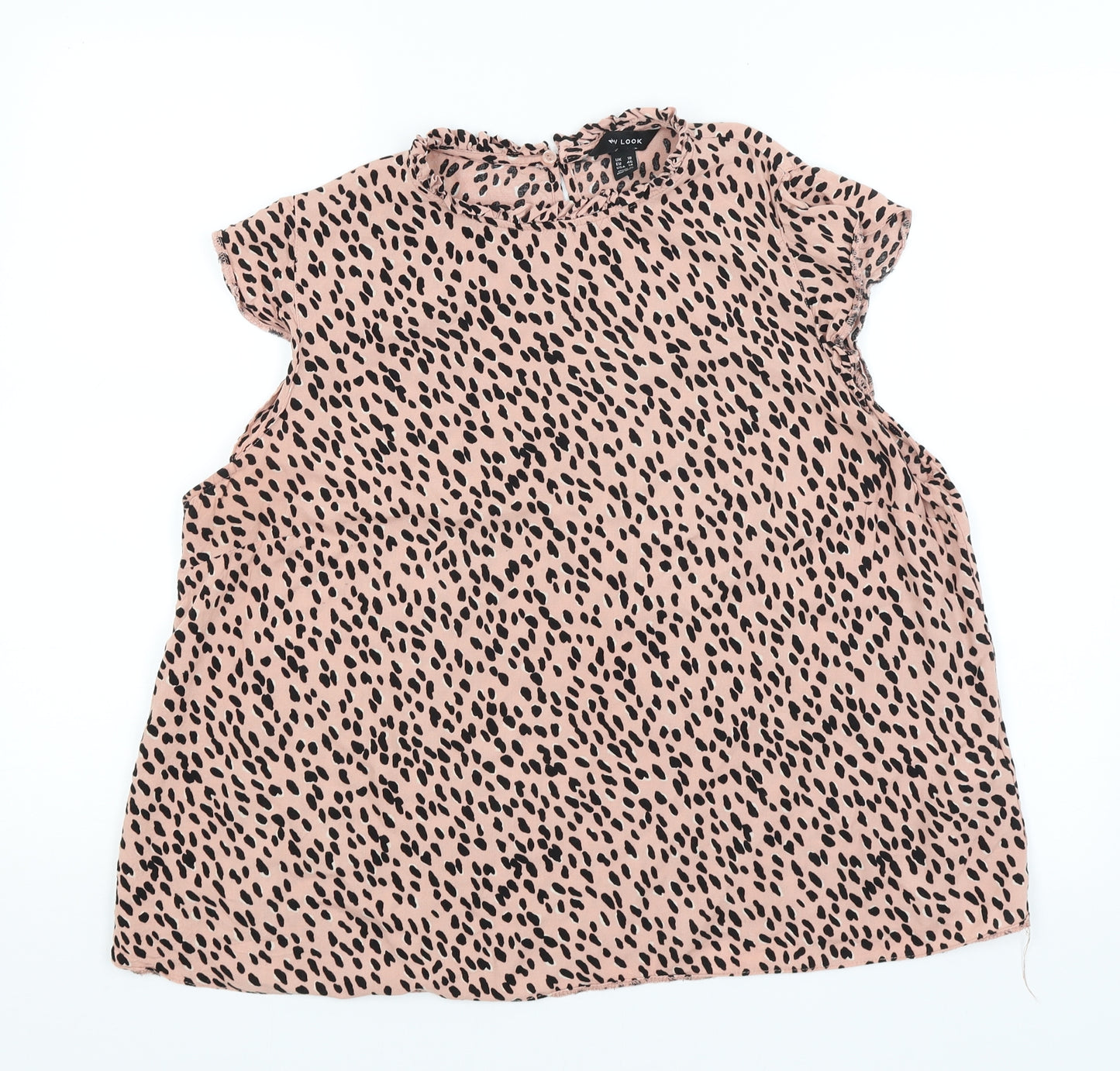 New Look Womens Pink Animal Print  Basic T-Shirt Size 18