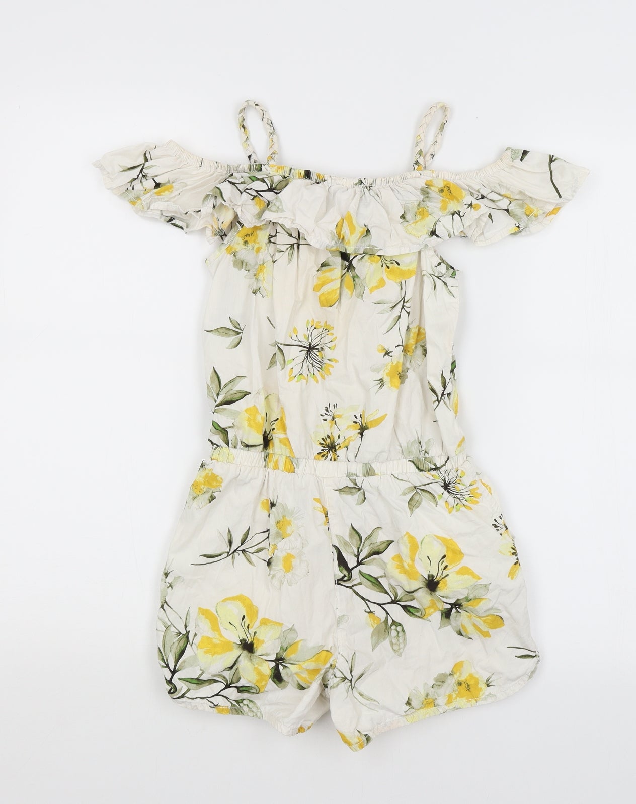 NEXT Girls White Floral  Playsuit One-Piece Size 9 Years