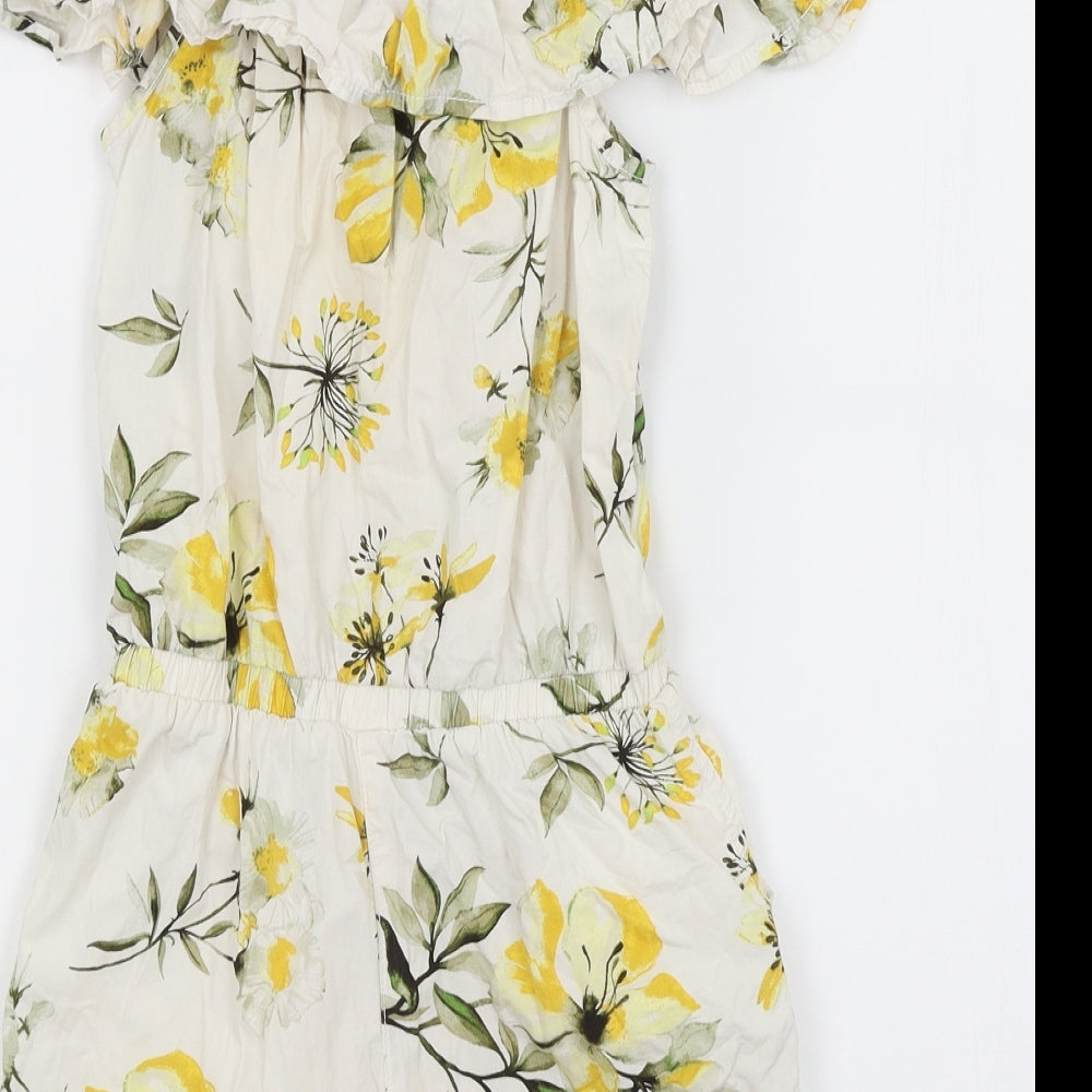 NEXT Girls White Floral  Playsuit One-Piece Size 9 Years