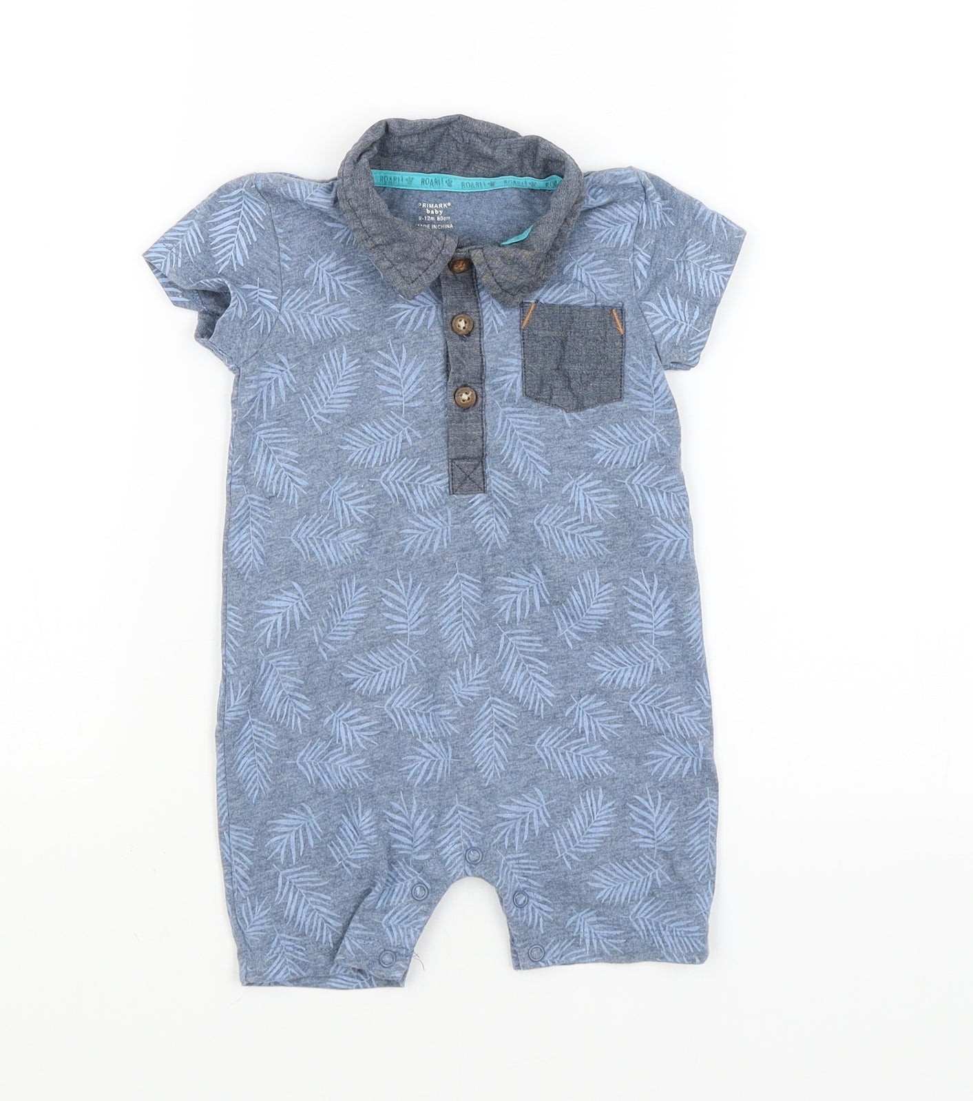 Primark Baby Blue   Babygrow One-Piece Size 9-12 Months